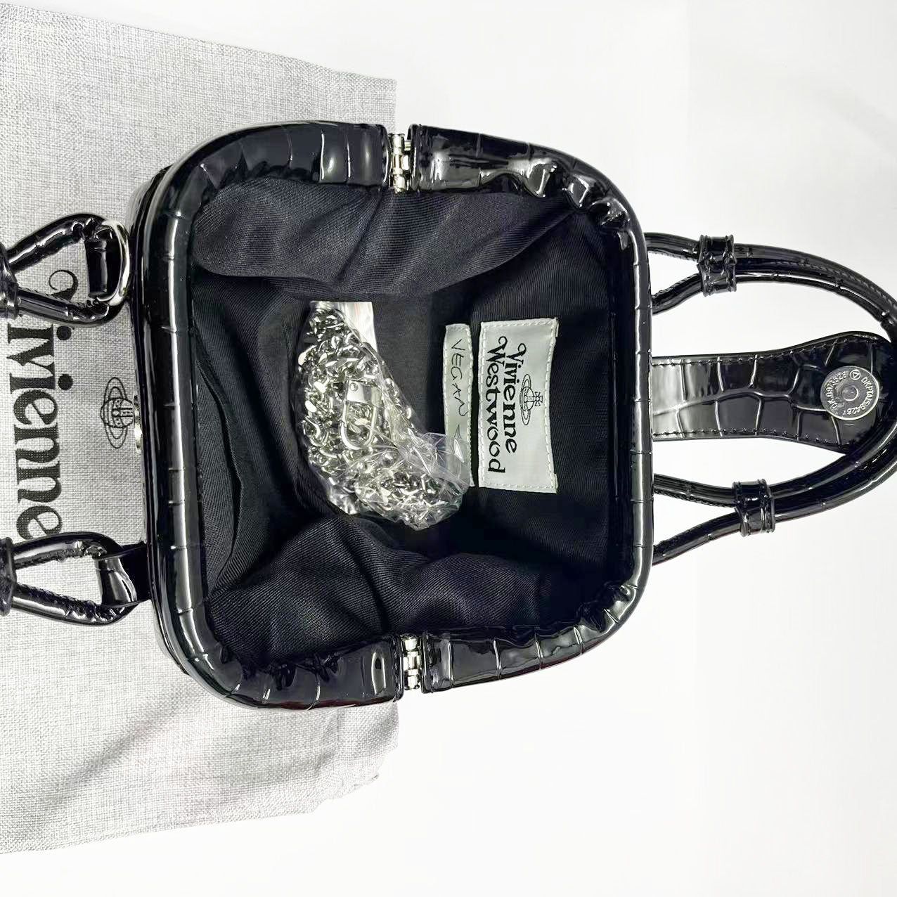 Portable Chain Mini Crocodile Pattern Patent Leather Women's Messenger Bag