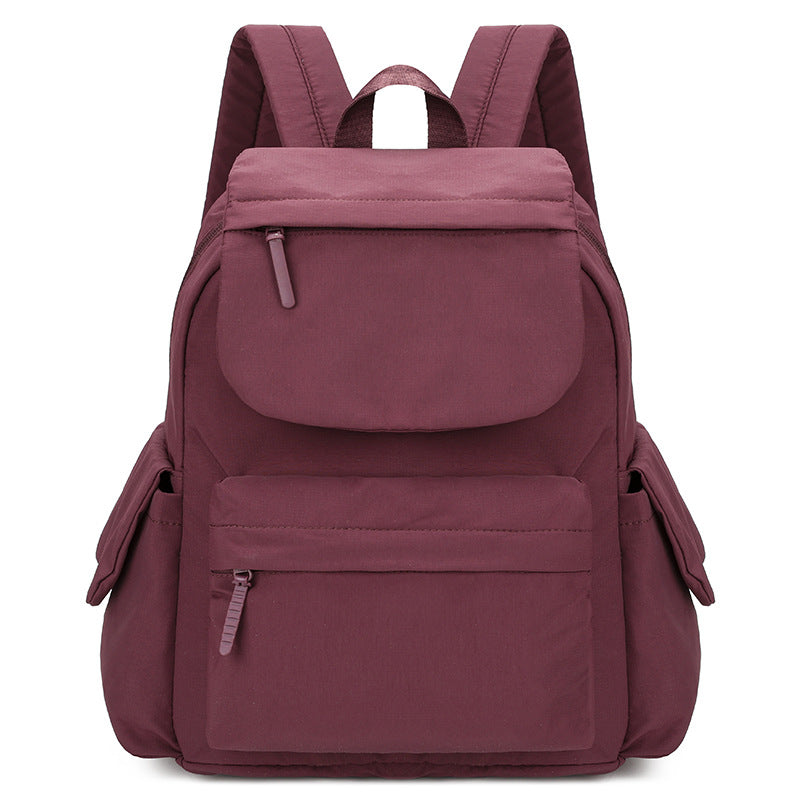 Women's Solid Color Simple Oxford Cloth Large Capacity Lightweight Commute Leisure Backpack