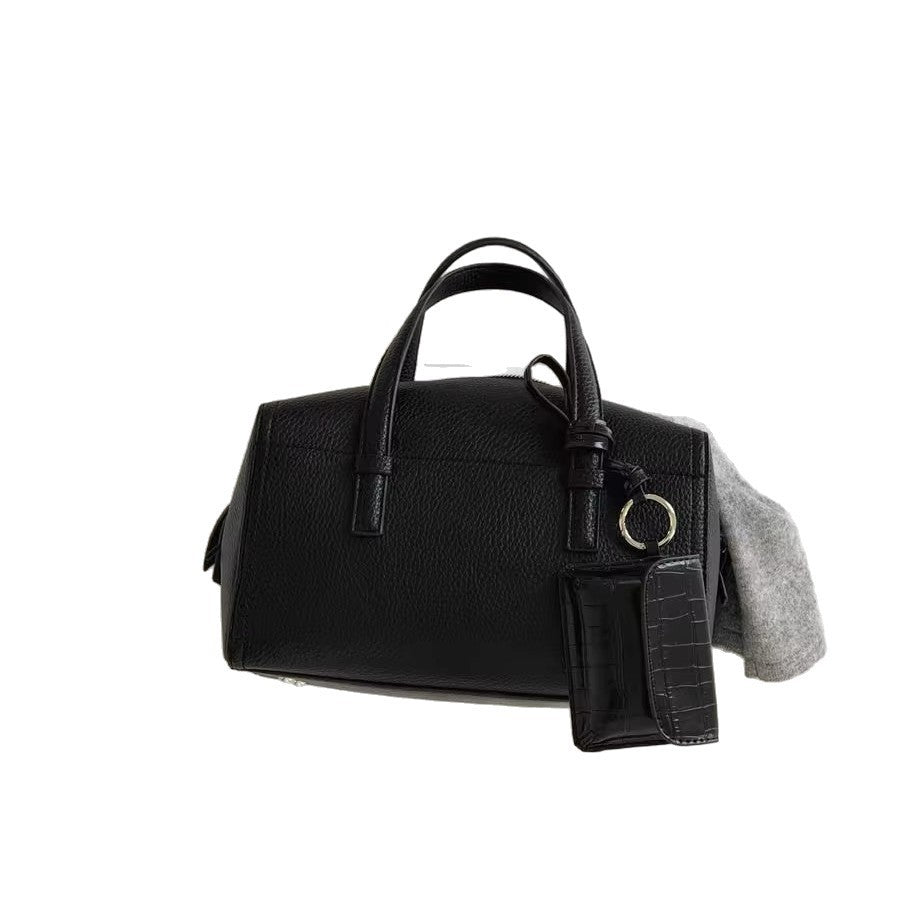 Women's Simple Underarm Toast Cowhide Full Grain Leather Women's Messenger Bag