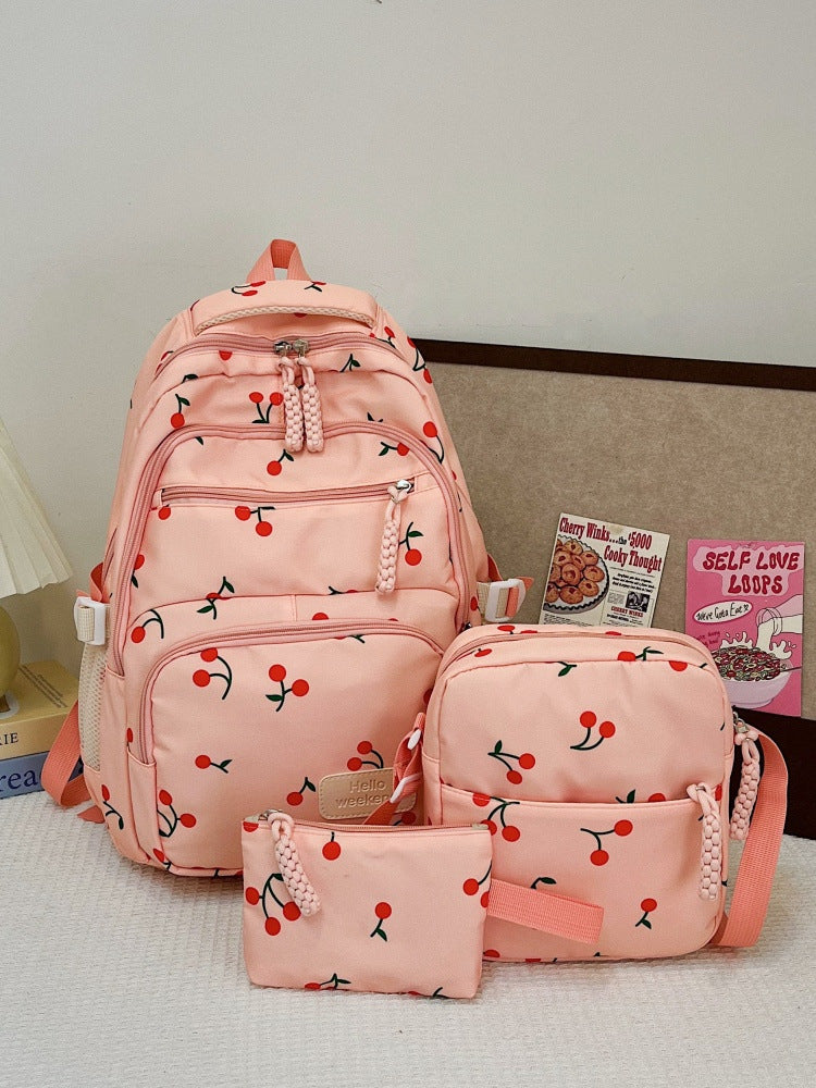 Niche Design Style Cute Cherry Heart Women's Backpack
