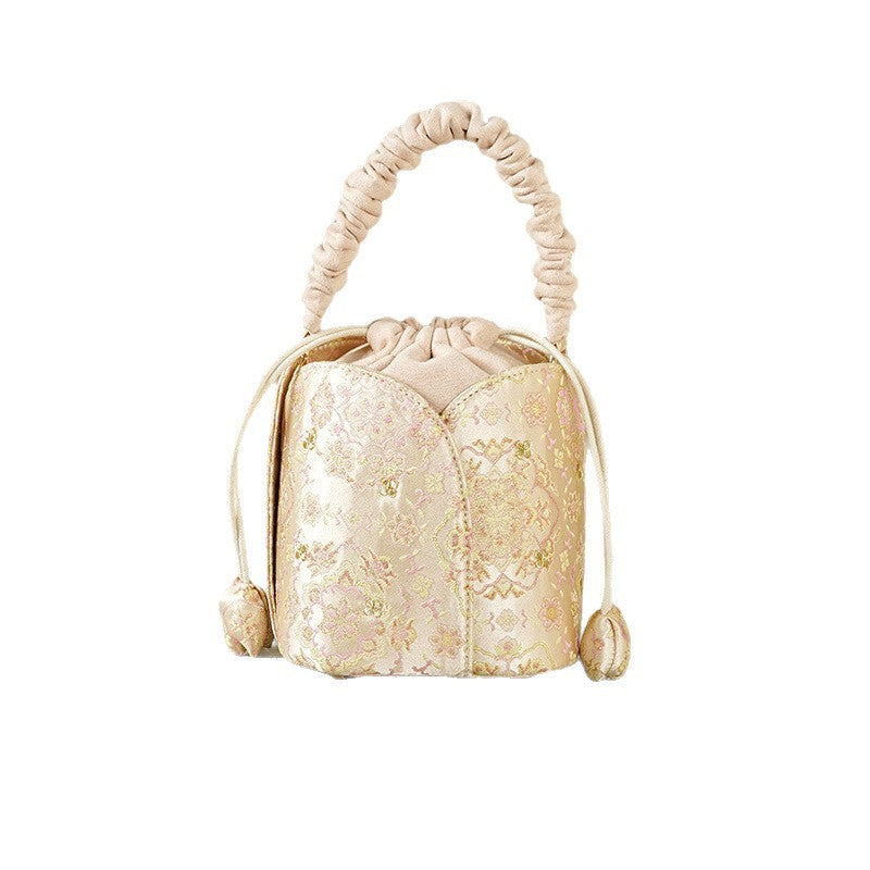 Smokey Violet Jacquard Brocade National Style Cheongsam Women's Handbag
