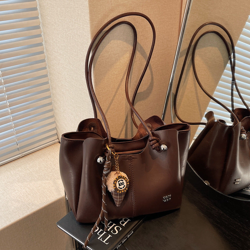 Women's Textured Commuting Large Winter Fashion Popular Western Shoulder Bags