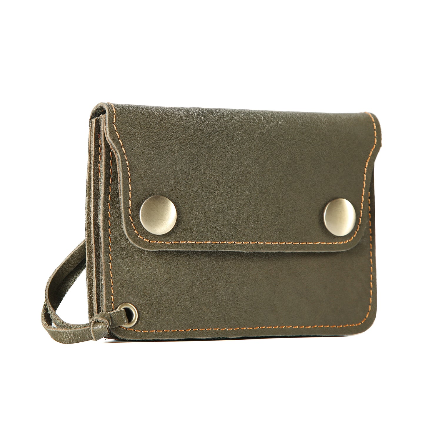 Layer Cowhide Magnetic Snap Zipper Portable Leather Card Pack Card Sleeve