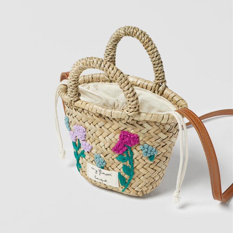 Women's & Children's Summer Mini Cute Basket Hand-woven Embroidered Women's Messenger Bag
