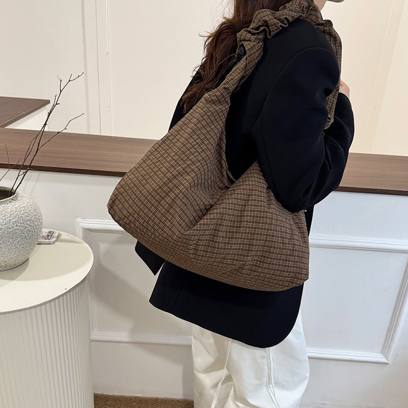 Women's Korean Style Western Cloud Puff Flower Tote Bag