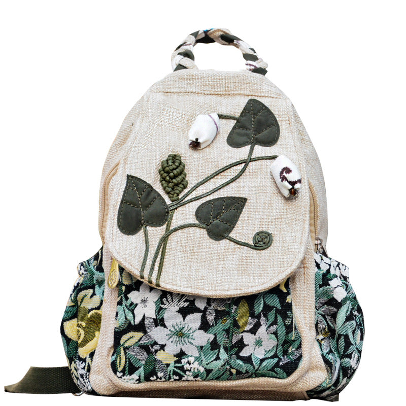 Antique Ethnic Style Cloth Lightweight Literary Women's Backpack