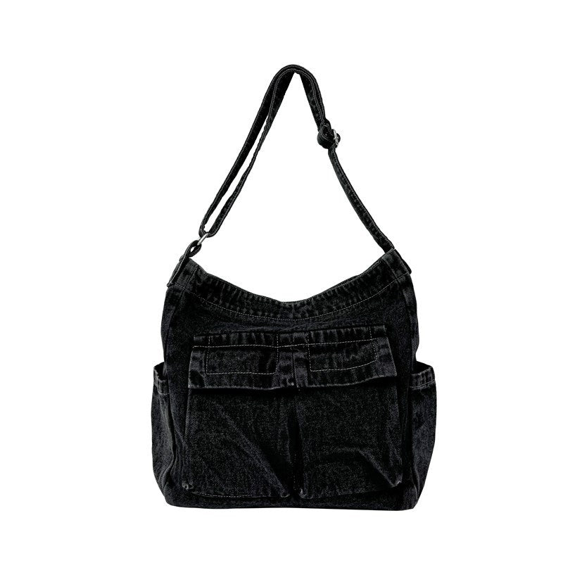 Retro Denim Art Class Make-up Korean Style Women's Shoulder Bag