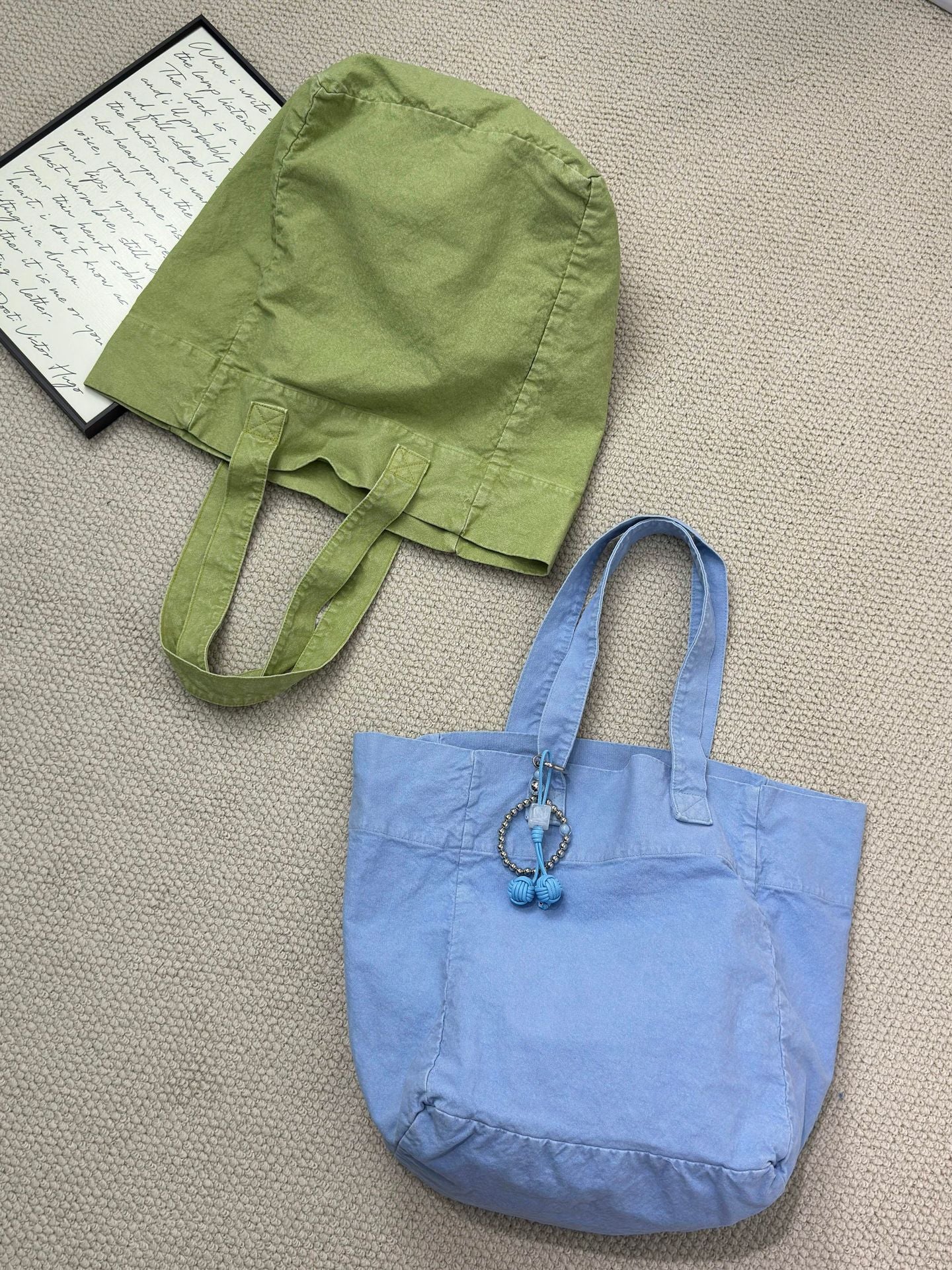Washed Canvas Denim Large Capacity Texture Commuter Mummy Women's Shoulder Bag