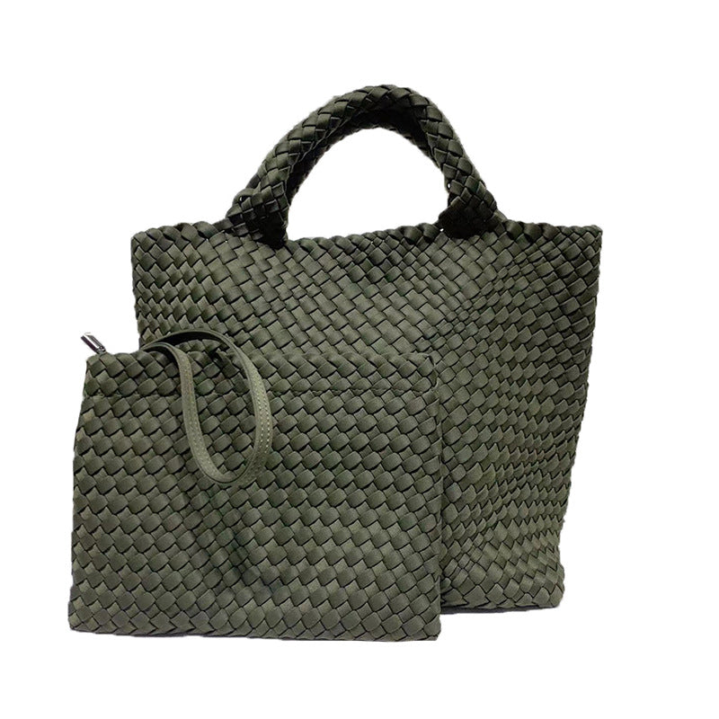Women's Neoprene Woven Super Large Capacity Hand-woven Bags
