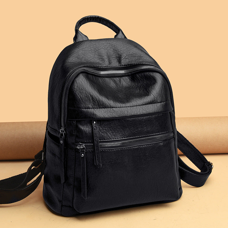 Women's Solid Color Fashion Large Capacity Versatile Backpacks