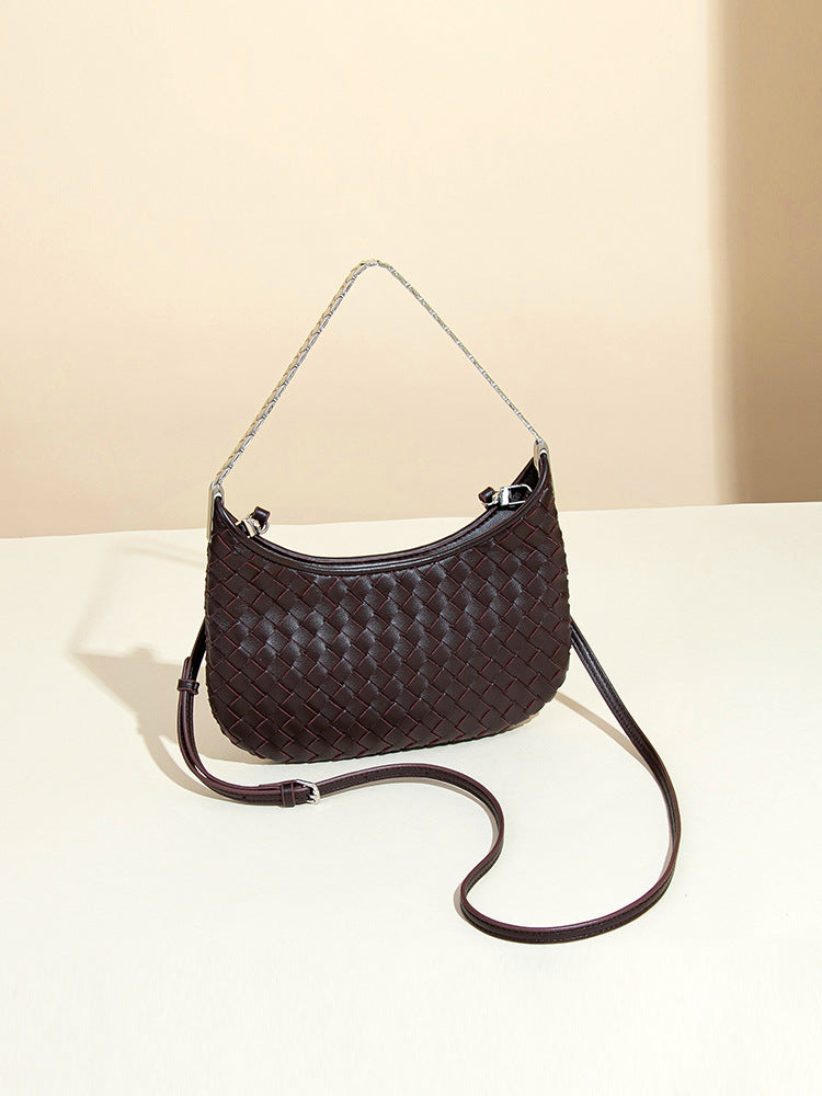 Luxury Weaving Underarm Female Simple Commute Women's Messenger Bag