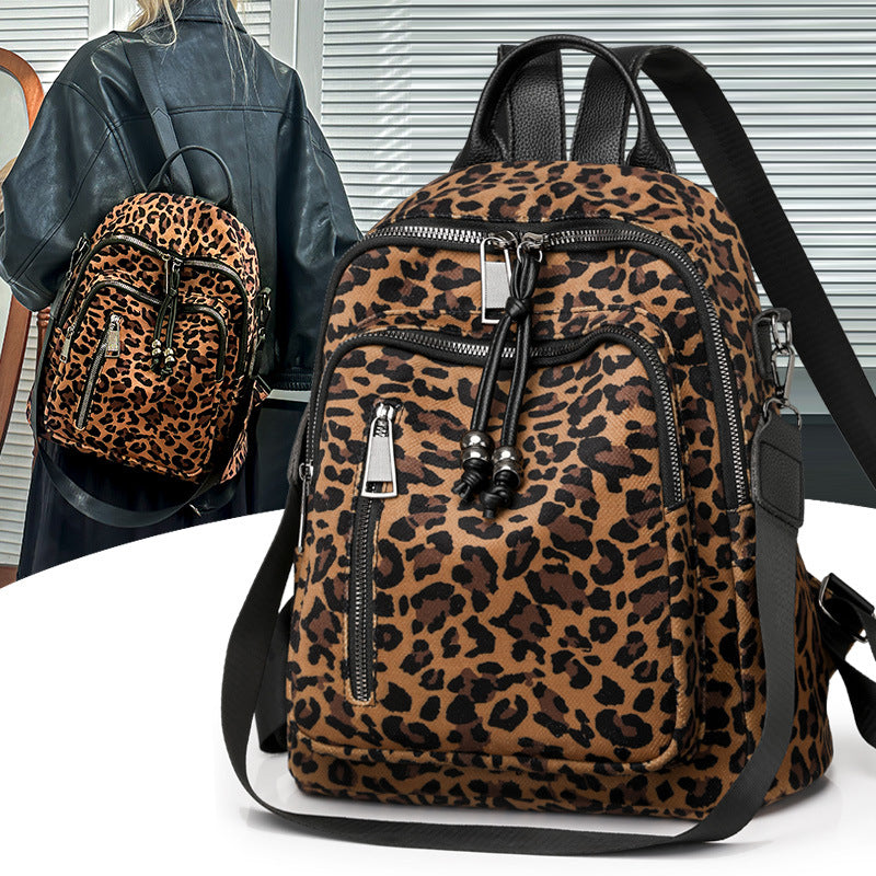 Women's Leopard Print Large Capacity Retro Bags