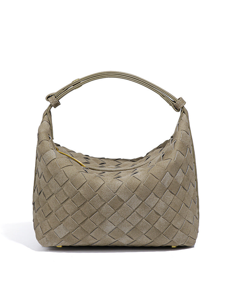 Women's Frosted Woven Hand Holding Niche Lunch Women's Shoulder Bag