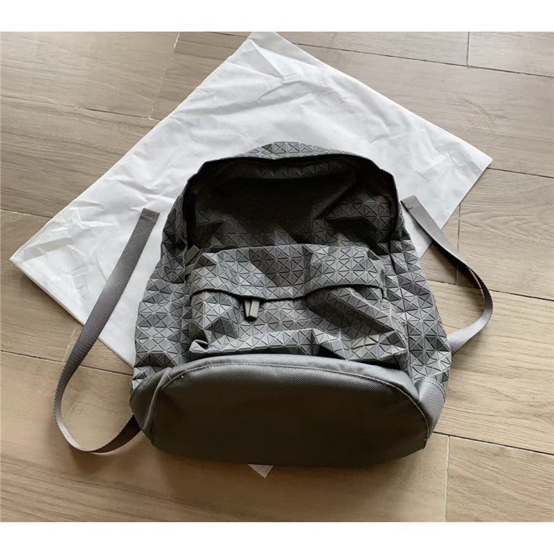 Women's & Men's Home Geometric Rhombus Silicone Large Capacity Computer Leisure Backpack