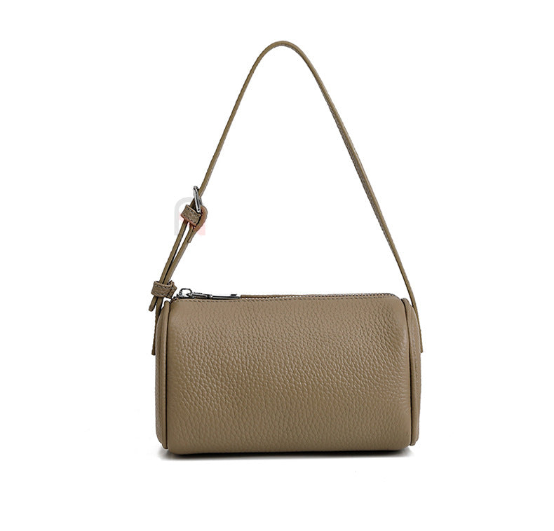 Genuine Leather First Layer Litchi Pattern Cowhide Underarm Bag
