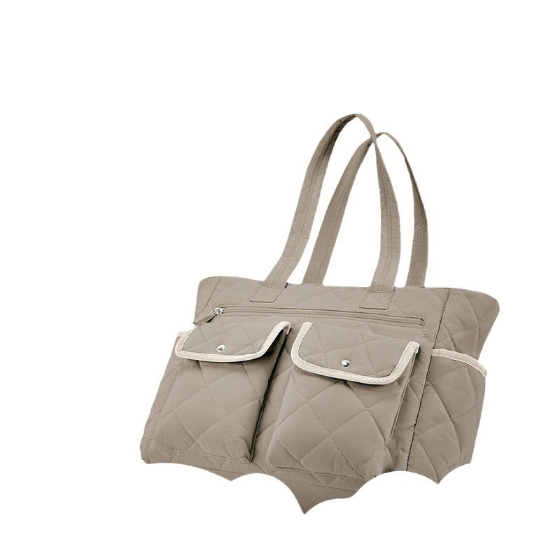 Women's With More Than Strap Pockets Quilted Tote Bag