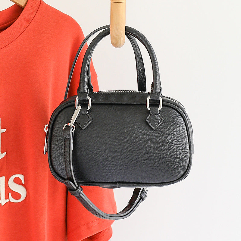 Women's Retro Simple Portable Boston Solid Color High Sense Soft Leather Women's Messenger Bag