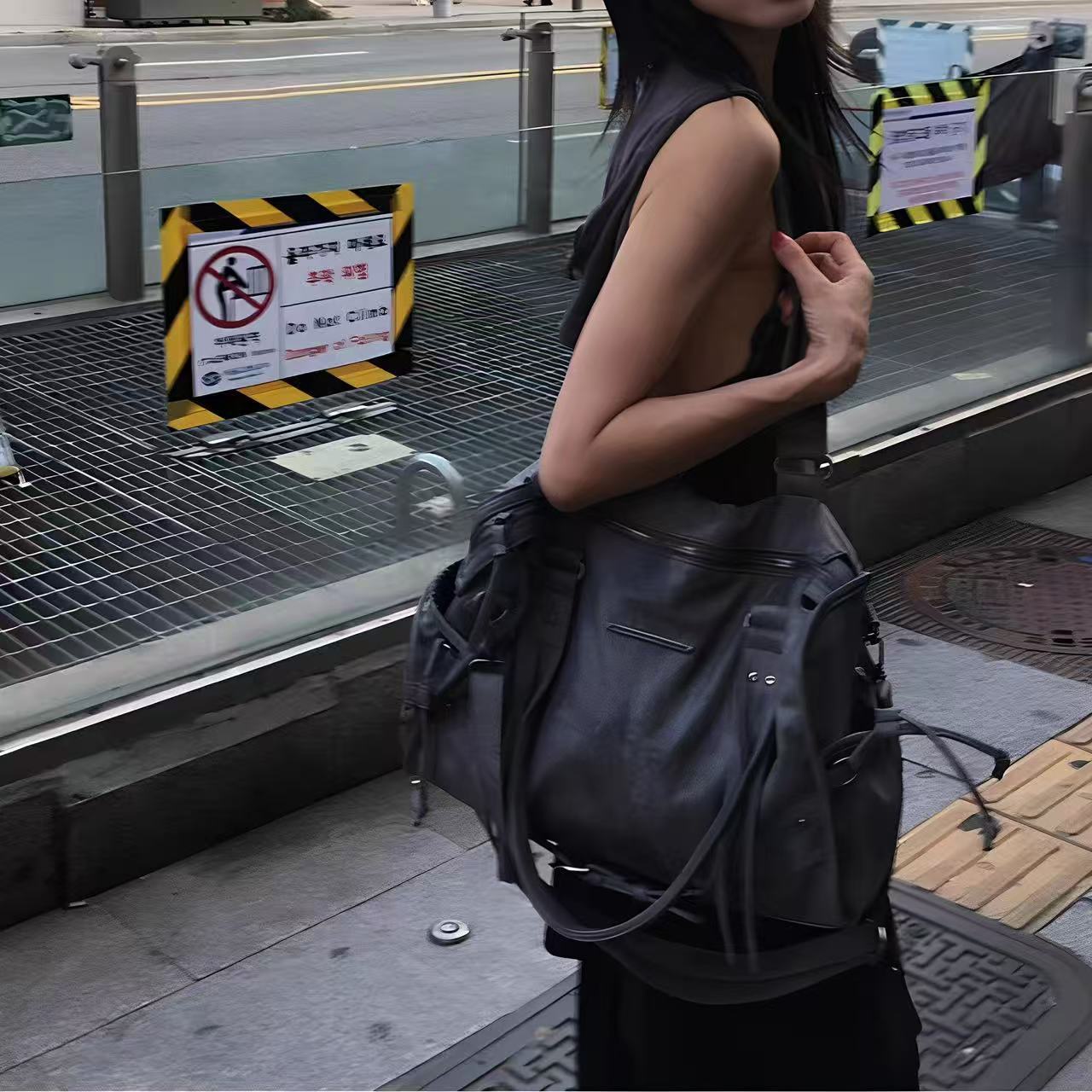 Versatile Stylish Retro Rivet Strap Motorcycle Tote Bag