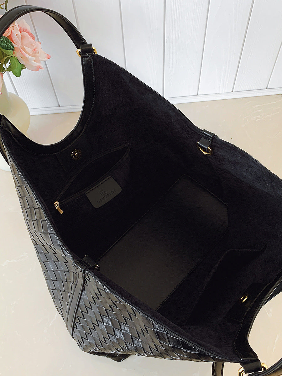 Women's Retro Woven Pattern Simple Large Capacity Fashion Bags