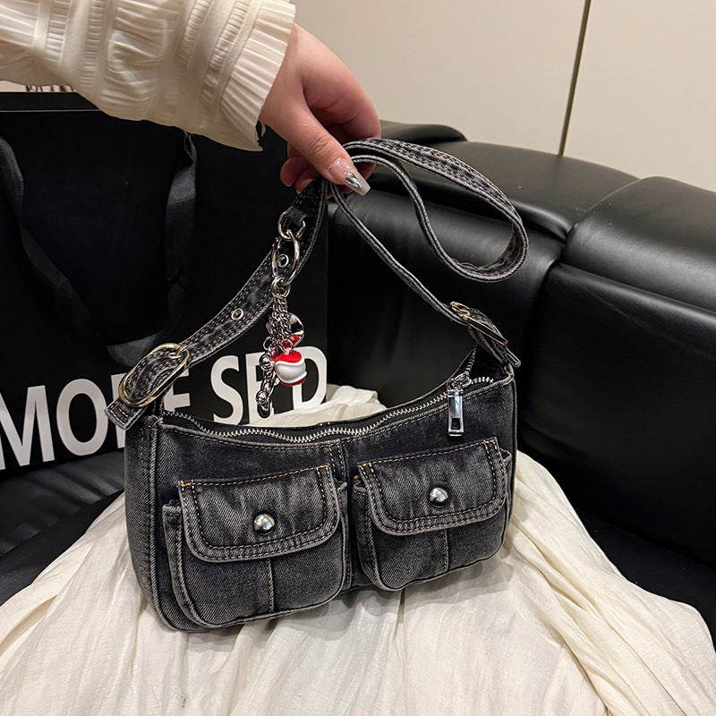Retro Motorcycle Portable High-grade Underarm Fashion Pocket Niche Bags