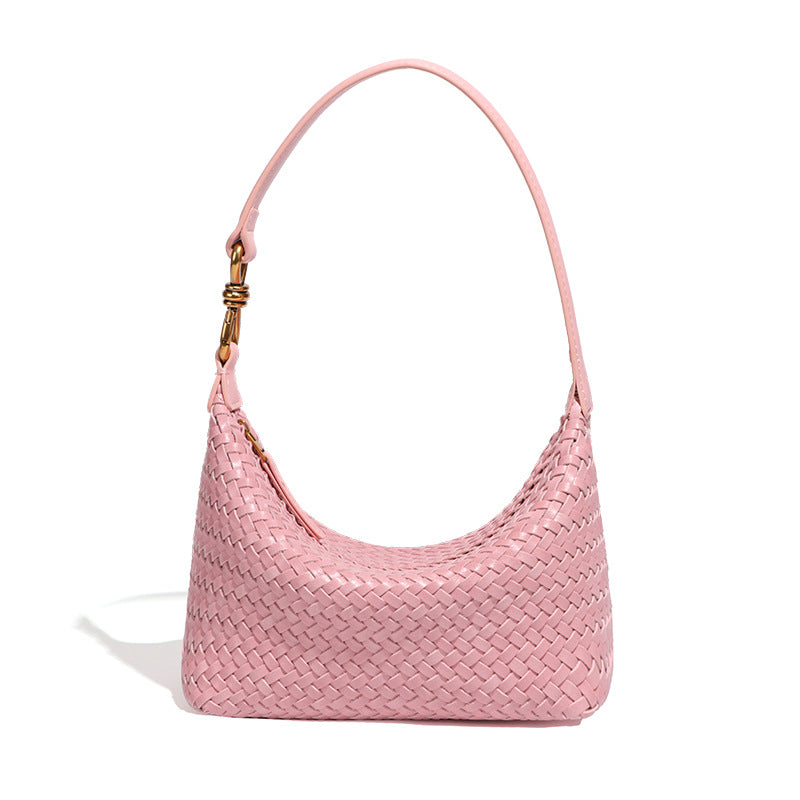 Women's Early Autumn Hand-woven Soft Leather Lunch Box Dumpling Light Underarm Bag