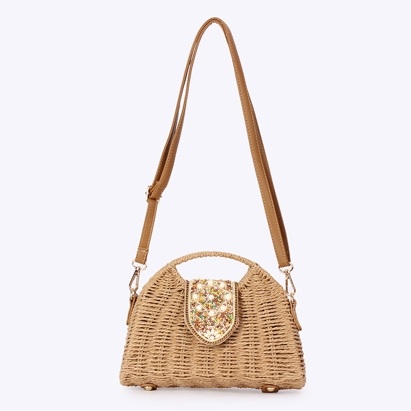 Women's Retro Fashion Woven Advanced Texture Minority Simple Design Women's Messenger Bag