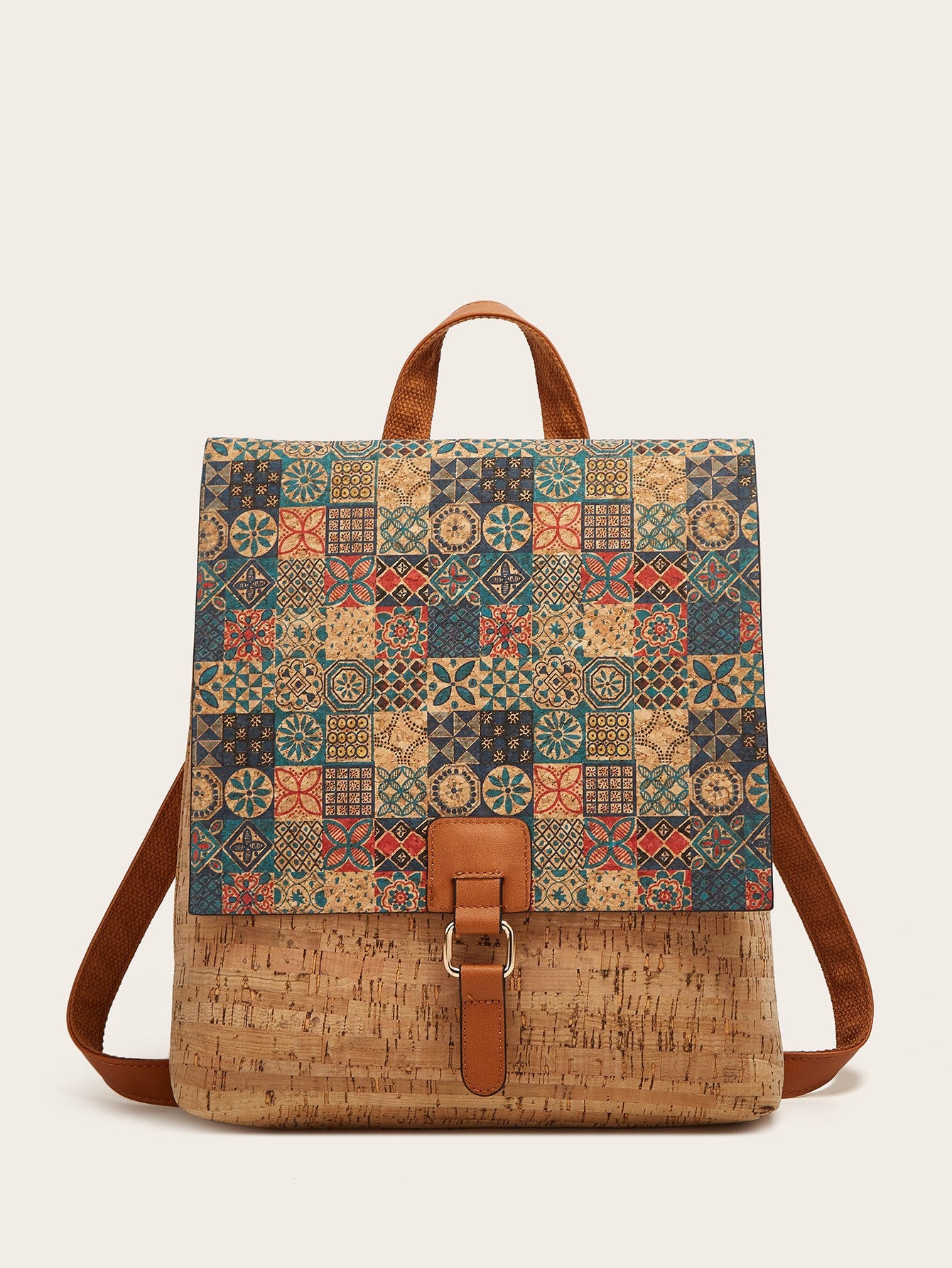 Women's Fashion Retro Printing Bark Flip Large Bags