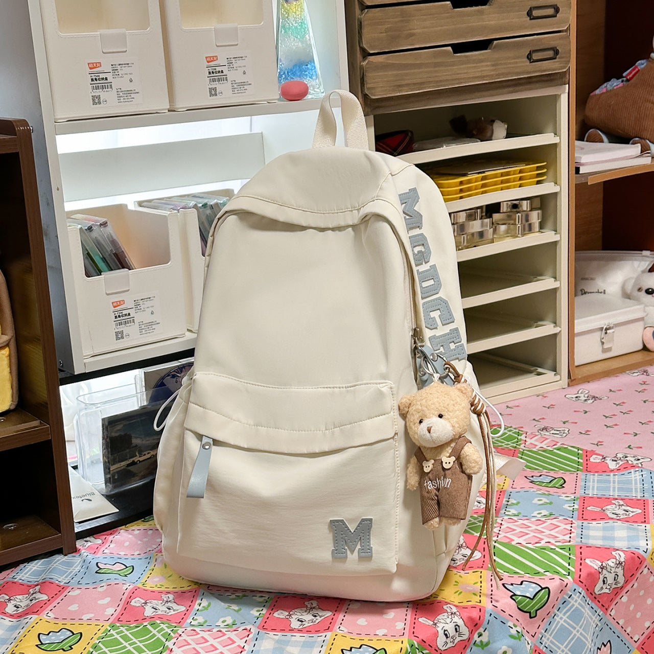 Letter Trendy High College Simple Versatile Women's Backpack