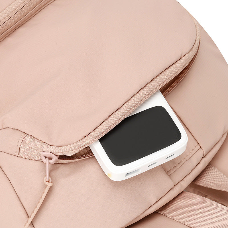 Soft Shell Commuter Simple Computer Rubber Powder Good-looking Leisure Backpack