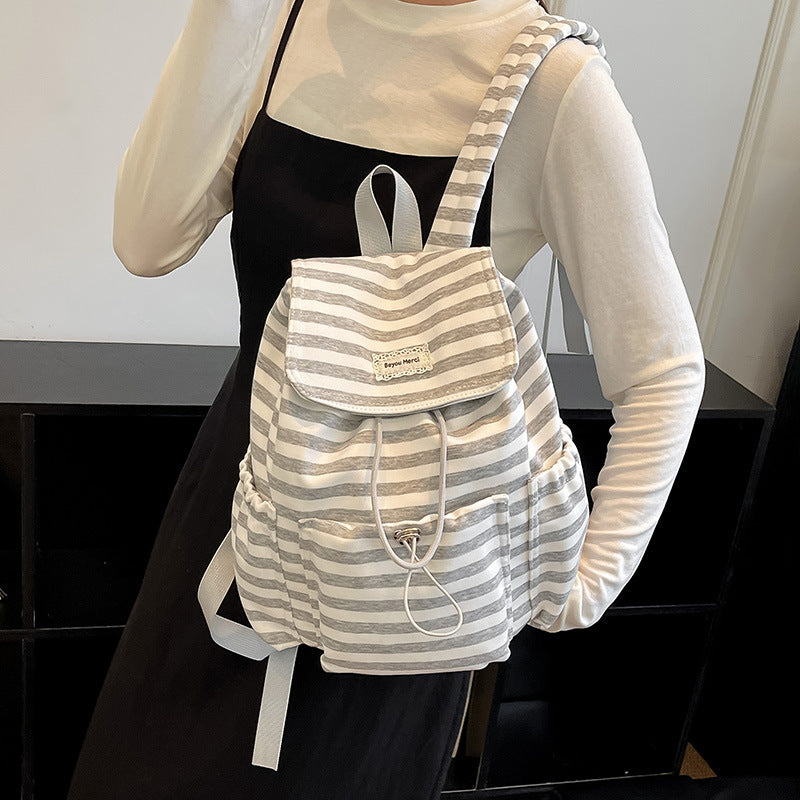 Women's Korean Style Design Star Stripes Good-looking Lightweight Backpacks