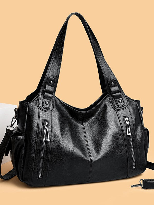 Women's High Quality Retro Rivet Large Capacity Commuter Handbags