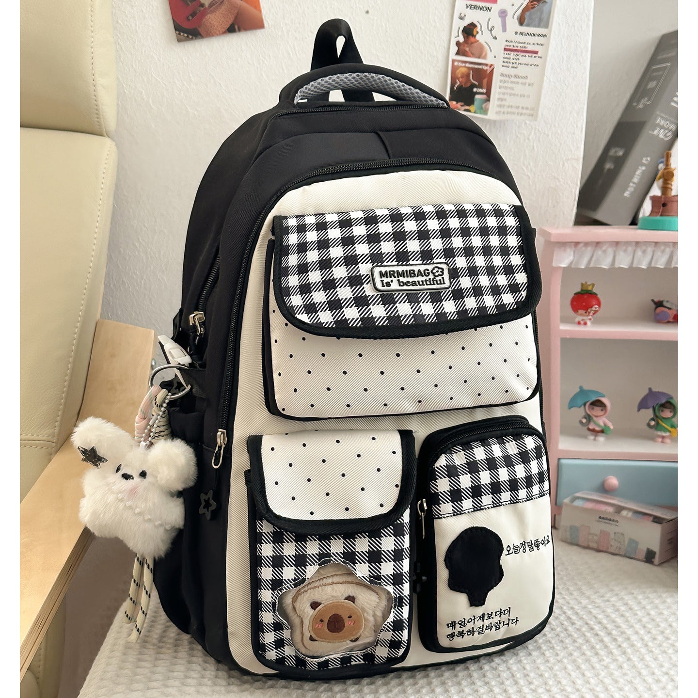 Women's Dopamine Contrast Color High Primary Large Backpacks