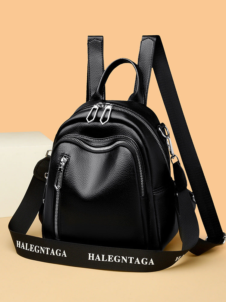 Pretty Women's Genuine Leather Simple Commuter Travel Bags