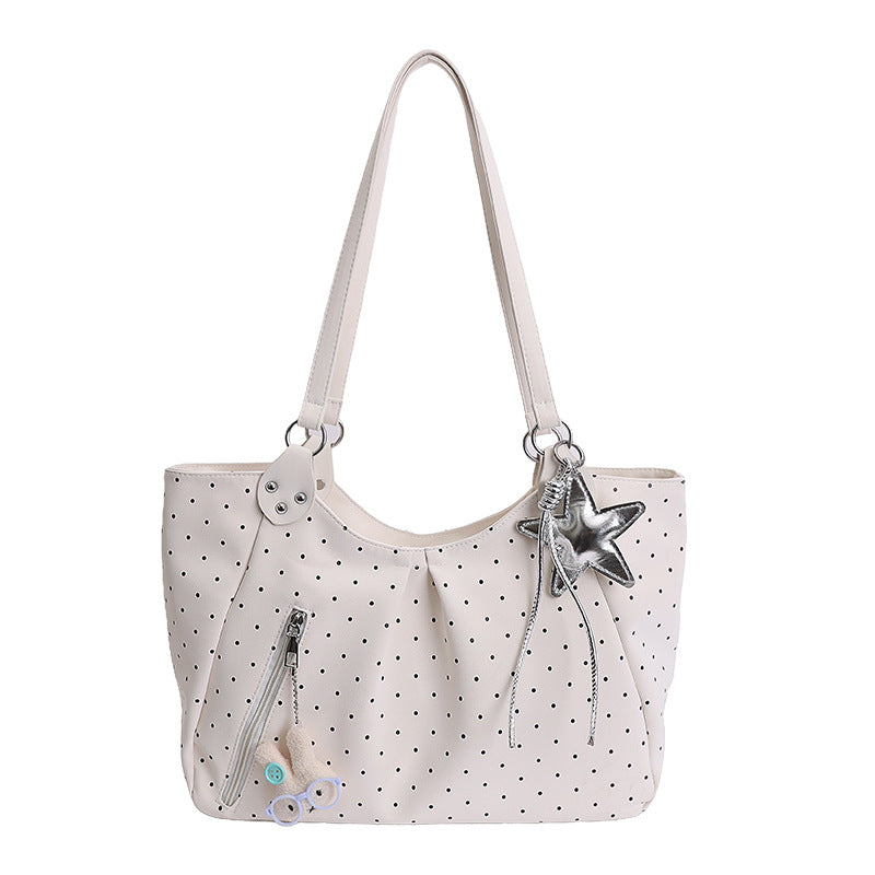 Korean Style Artistic Polka Dot Preppy Personalized Trendy Tote Bag