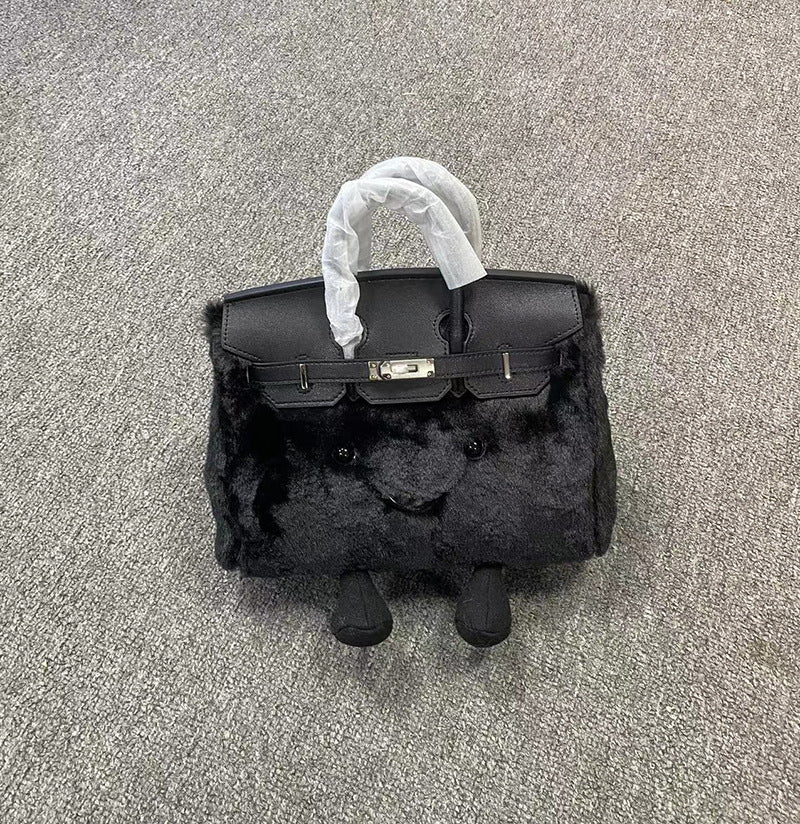 Design Style Doll Knock Cute Plush Women's Handbag