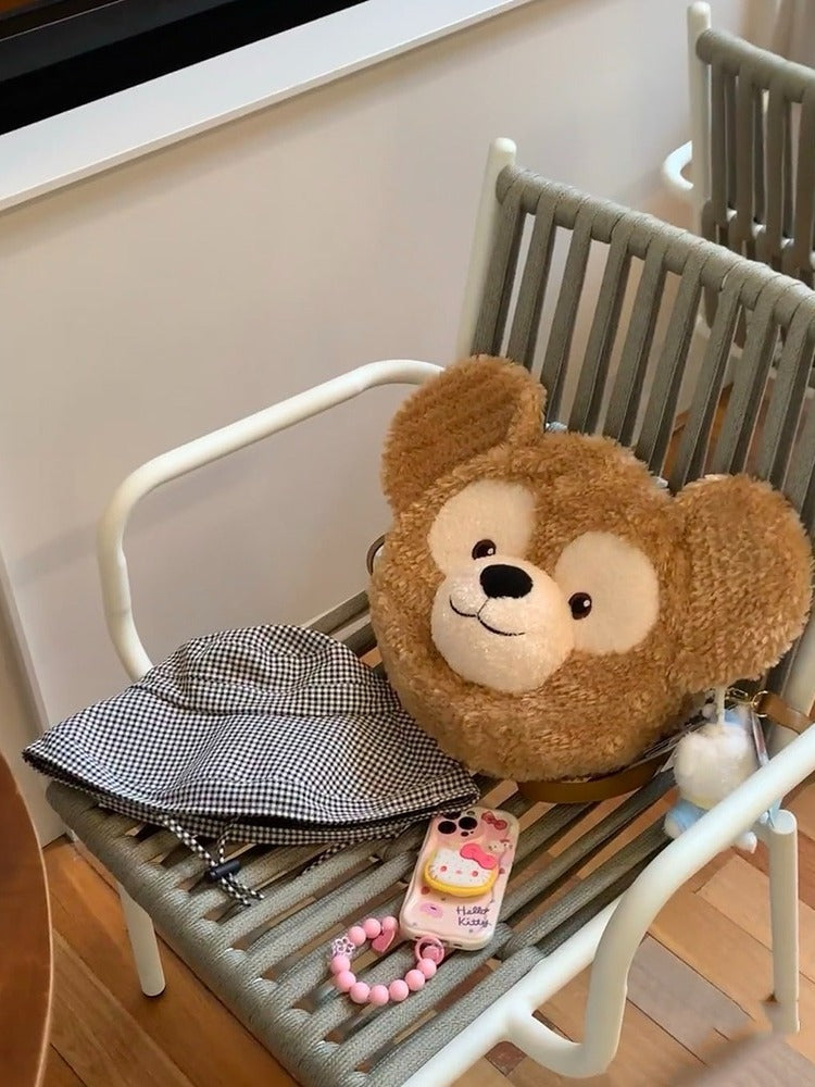 Lovely Duffy Bear Big Face Plush Women's Shoulder Bag