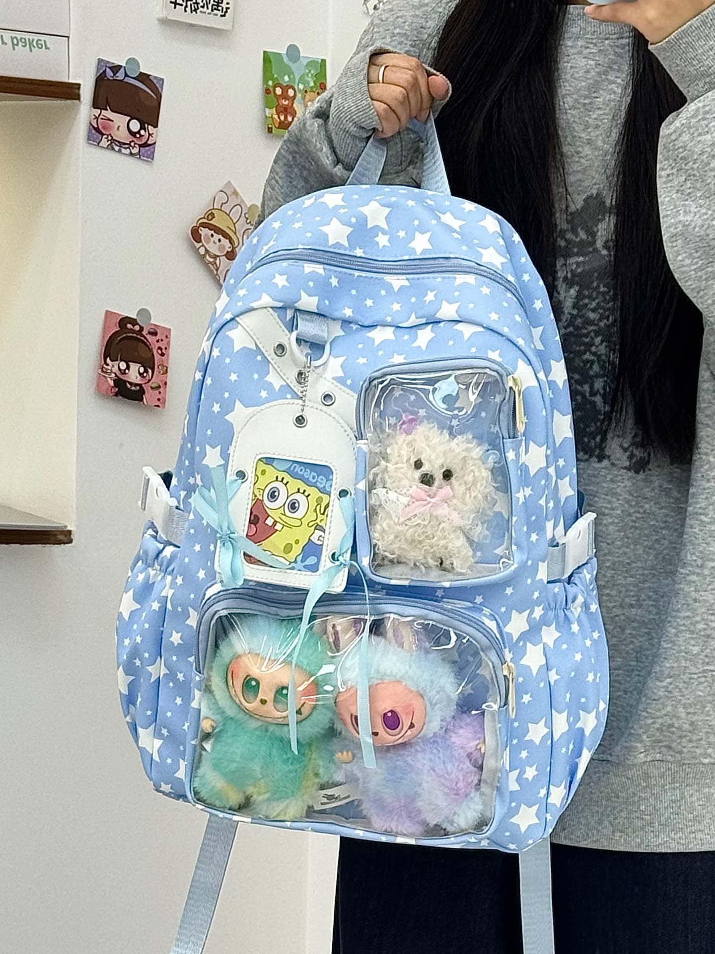 Slouchy Junior Large Capacity Cartoon Female Leisure Backpack
