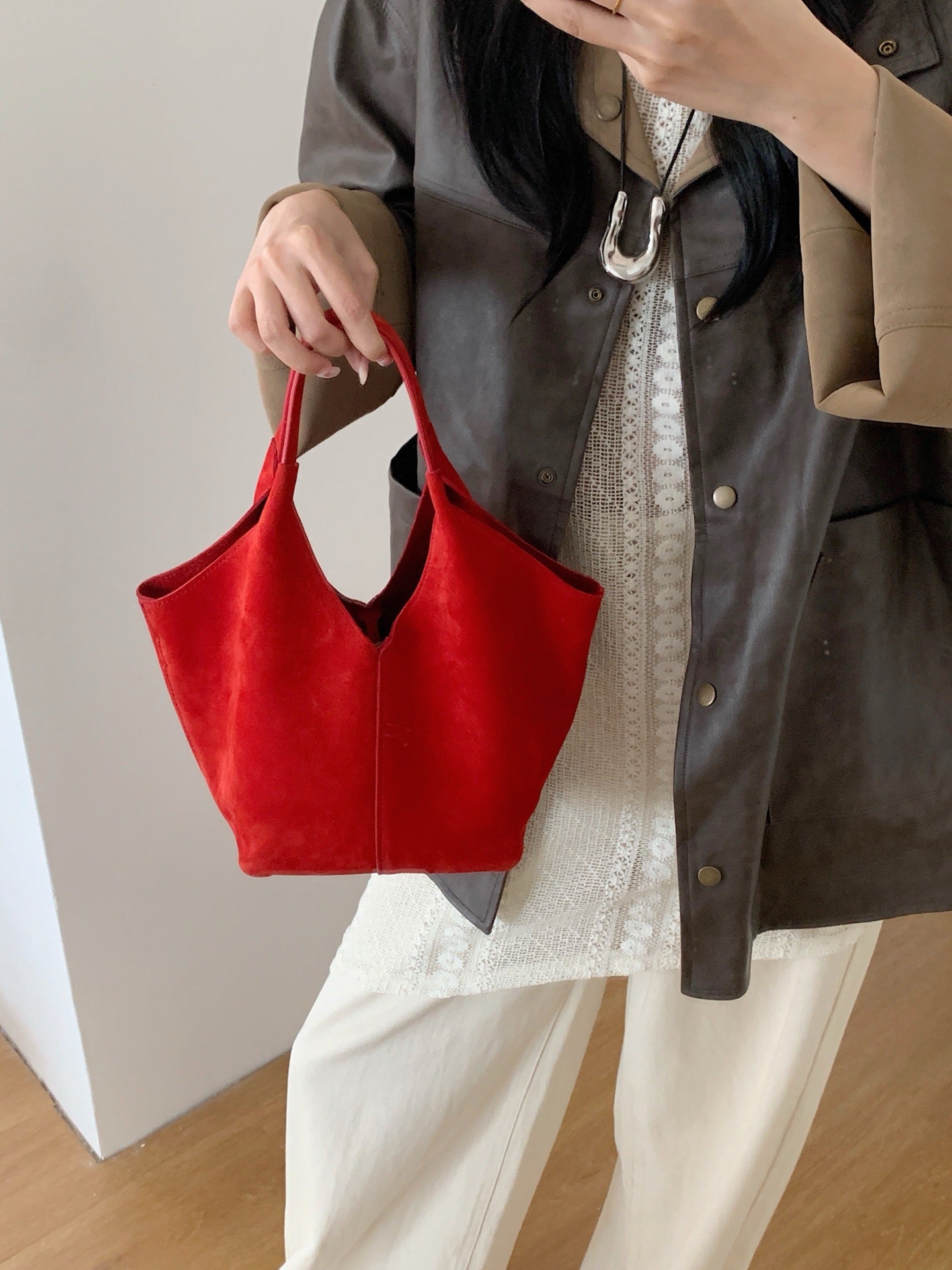Women's Leather Underarm Large Capacity Totes Tote Bag