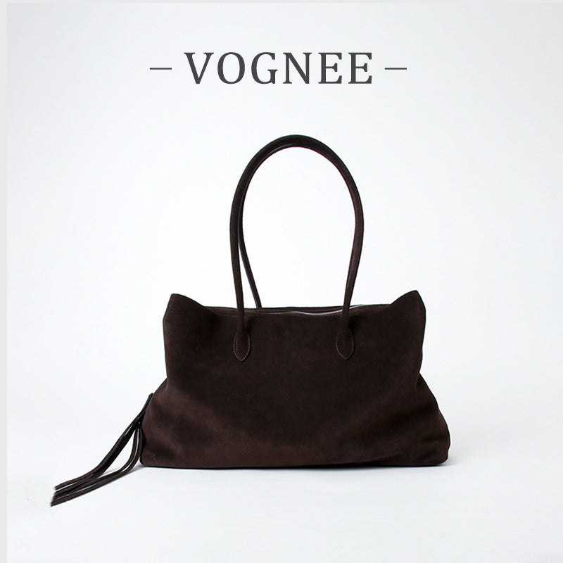 Cattlehide Leather Surface Fashionable Suede Commuter Design Bags