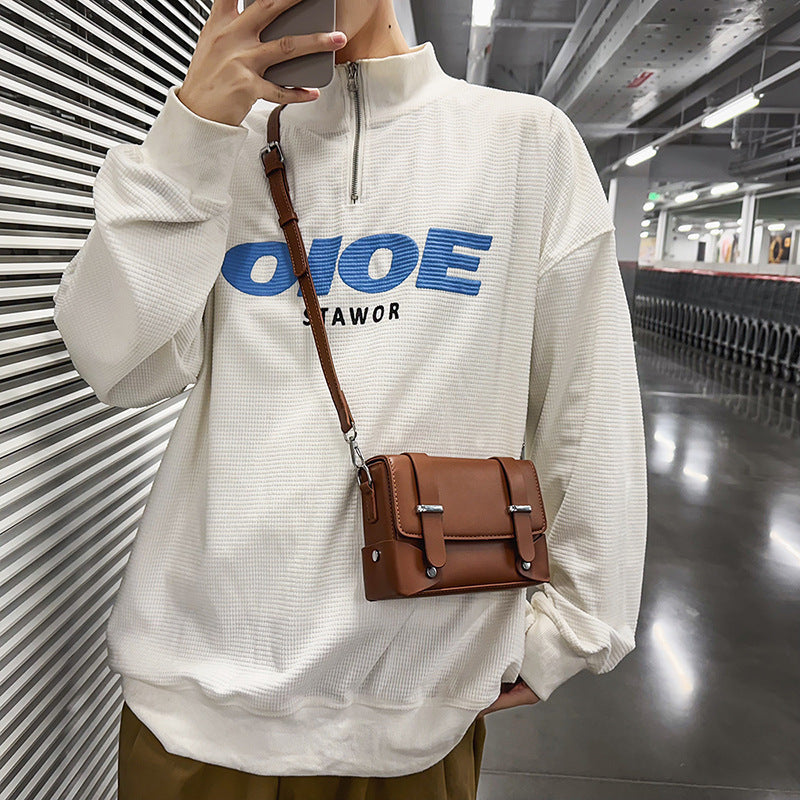 Men's & Women's High Sense Unisex Design Box Mobile Men's Messenger Bag