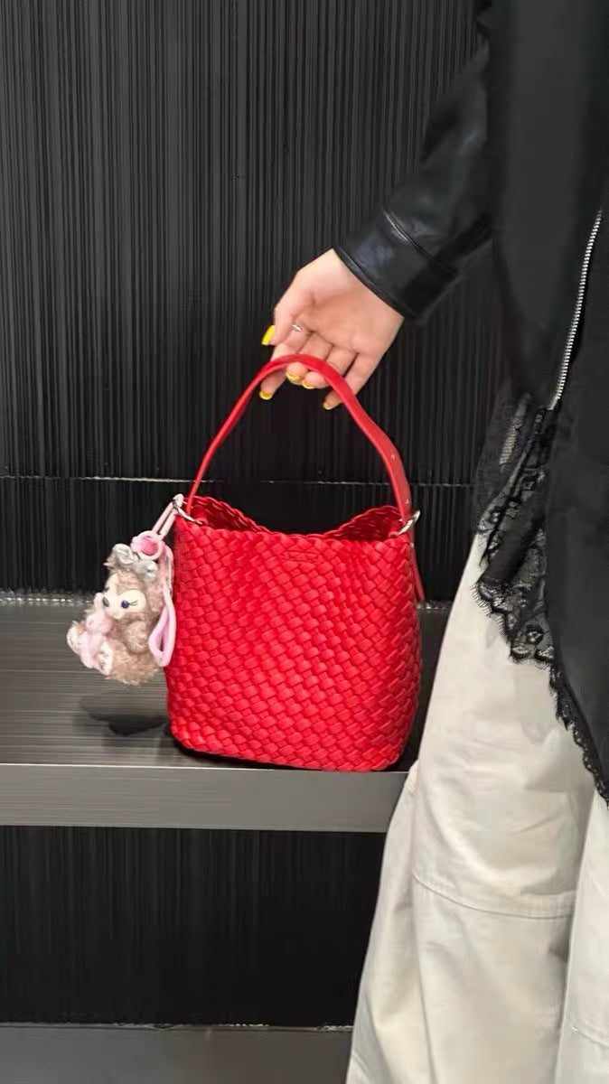 Women's Handmade Woven Super Hot Dish Basket Bucket Bag