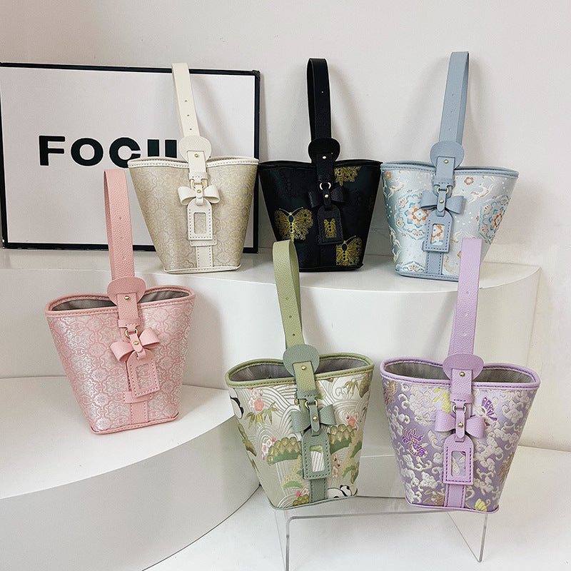 Material Bowknot Portable Cloth National Style Gift Bucket Bag