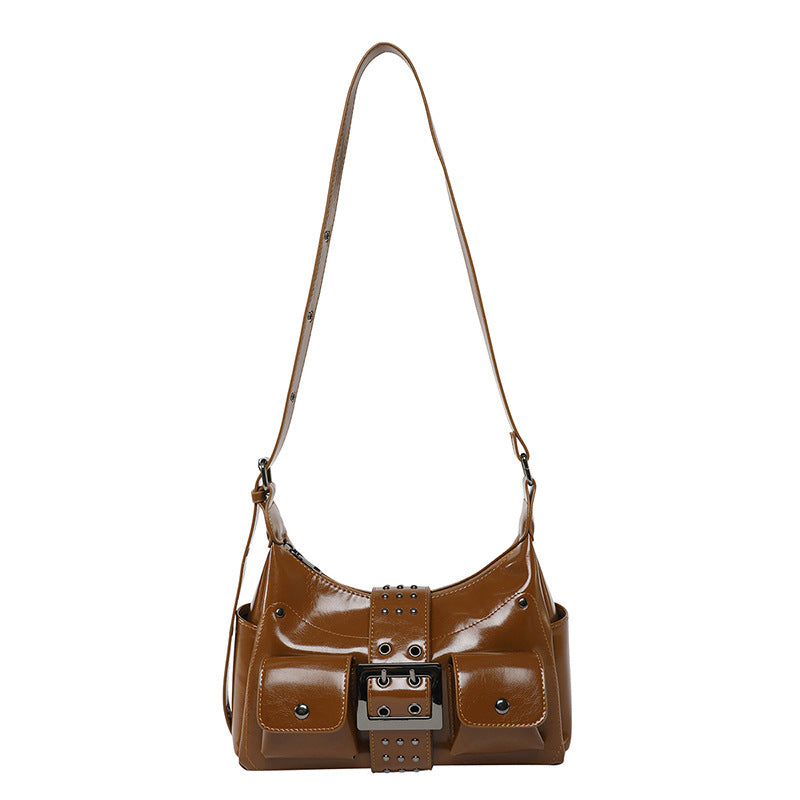 Designer Punk Hot Rivet Fashion Motorcycle Underarm Bag