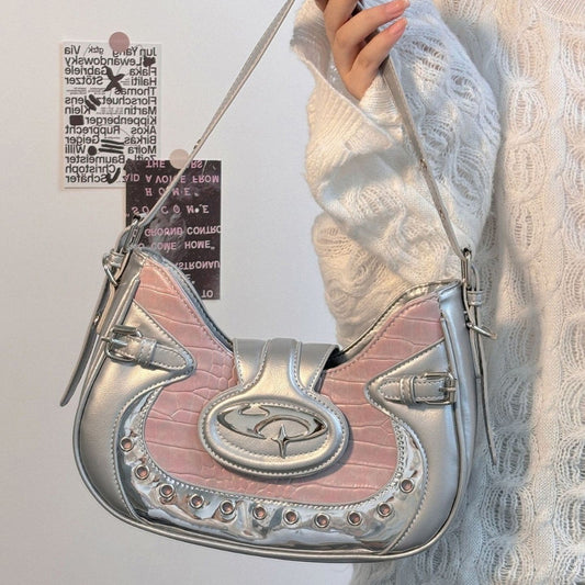 Millennium Hot Motorcycle Female Design Crocodile Pattern Underarm Bag