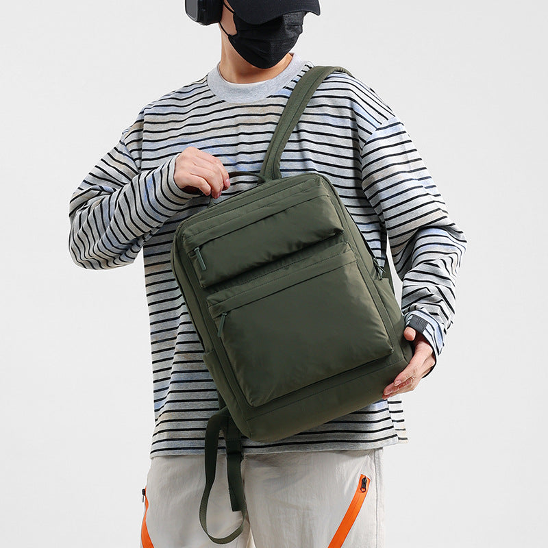 Capacity Pleated Solid Color Campus Computer Simple Junior Bags
