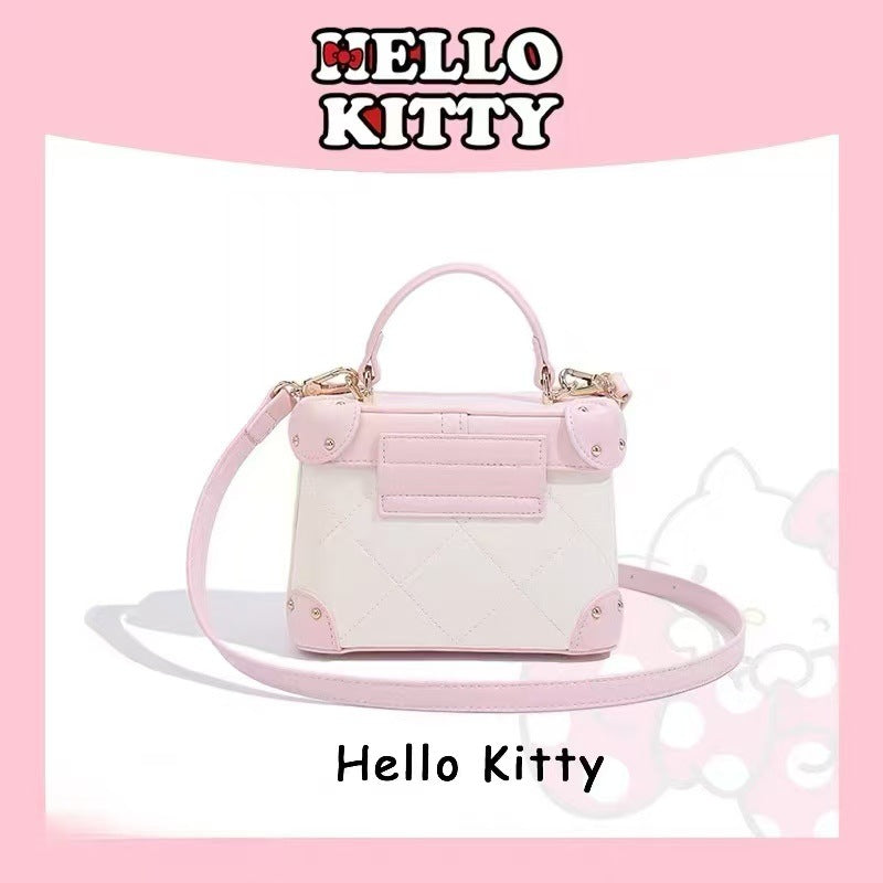 Kitty Box Contrast Color Embroidery Diamond Bags