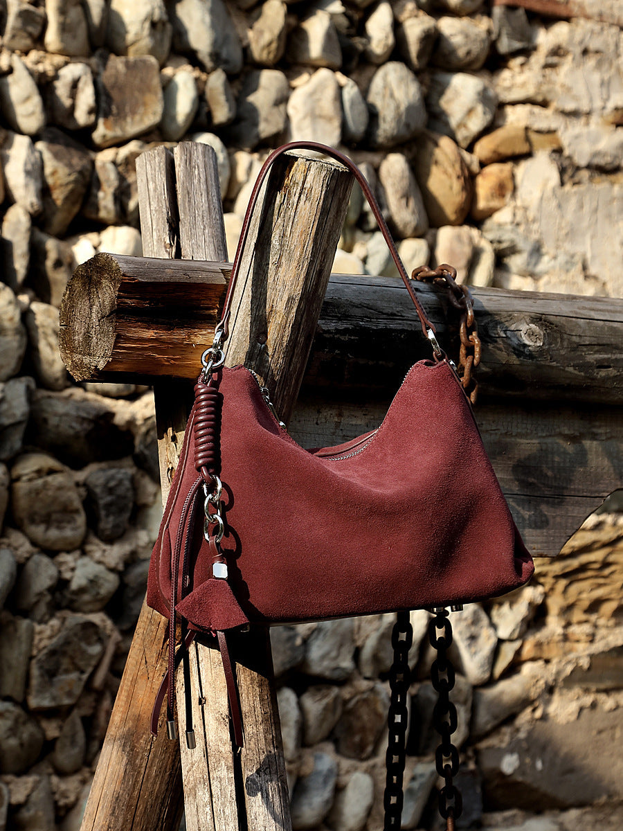 Retro Matte Cowhide Large Temperament Capacity Bags