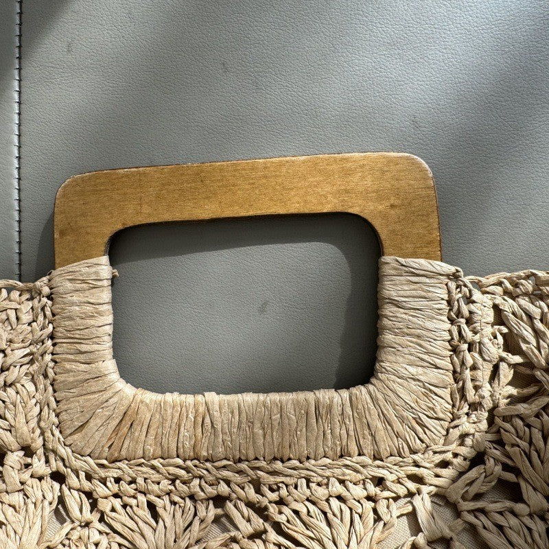 Women's Wooden Woven Handmade Summer Sea Beach Mori Style Women's Handbag