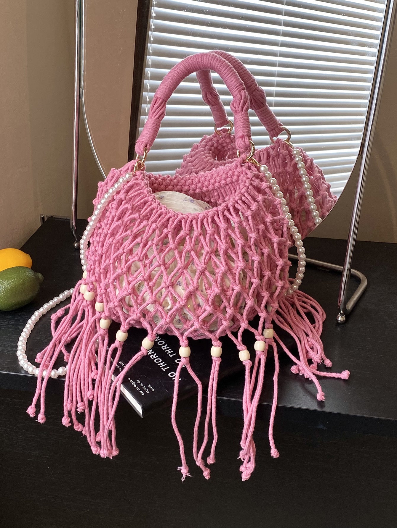 Women's Bohemian Ethnic Style Tassel Woven Summer Hollow Beach Bags