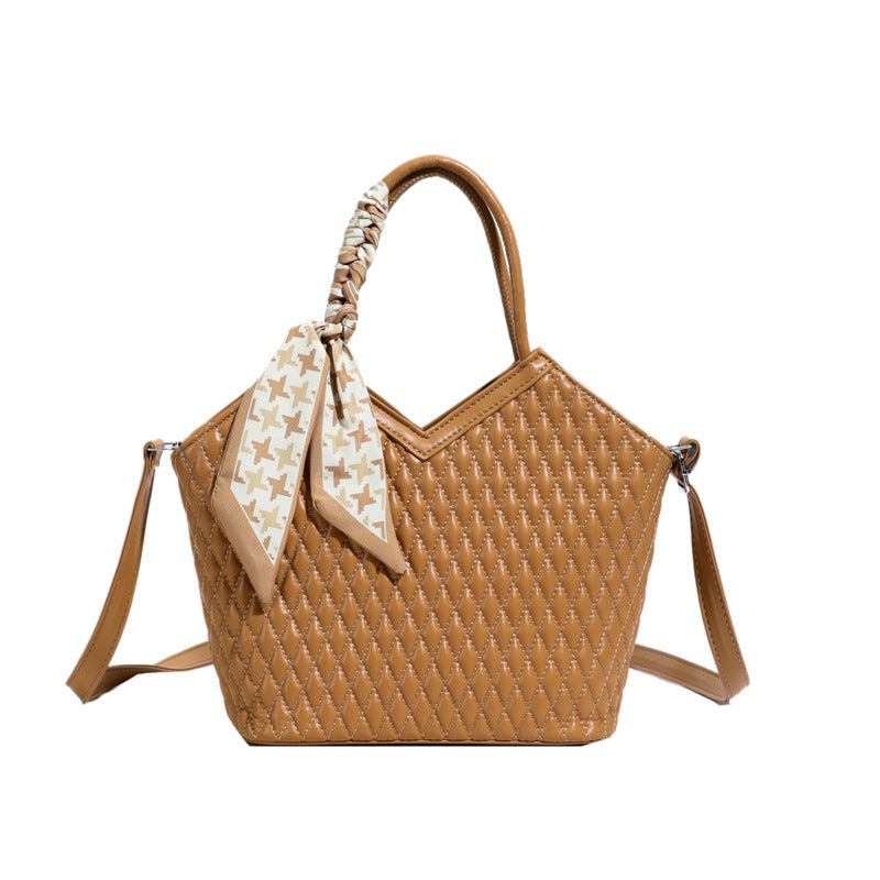 Women's Woven Pattern Mori Cute Trendy Design Bucket Bag
